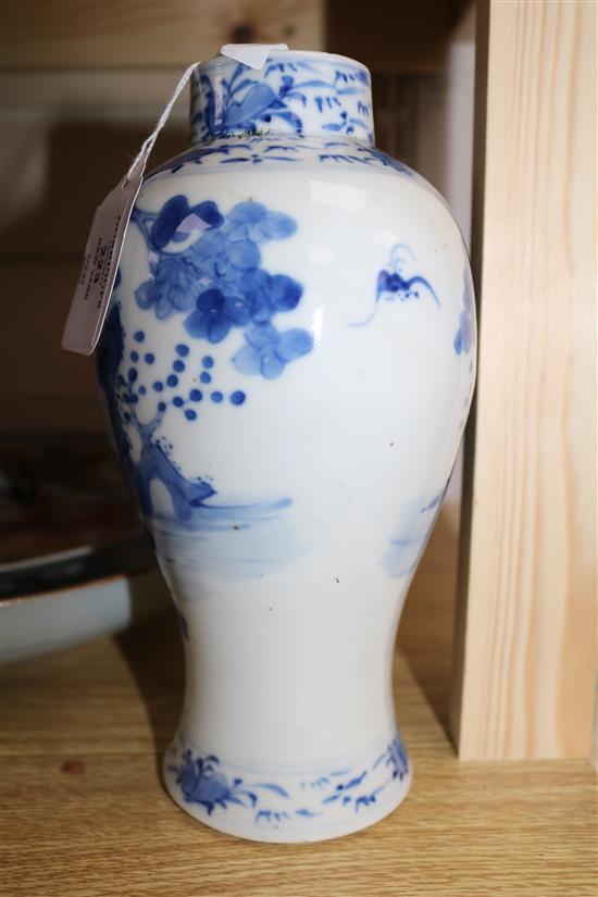 A Chinese blue and white vase